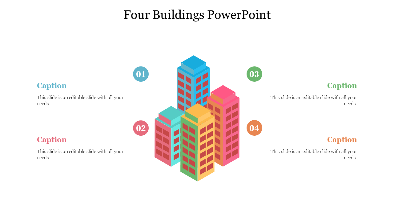 Four Buildings PowerPoint Presentation  Template Design